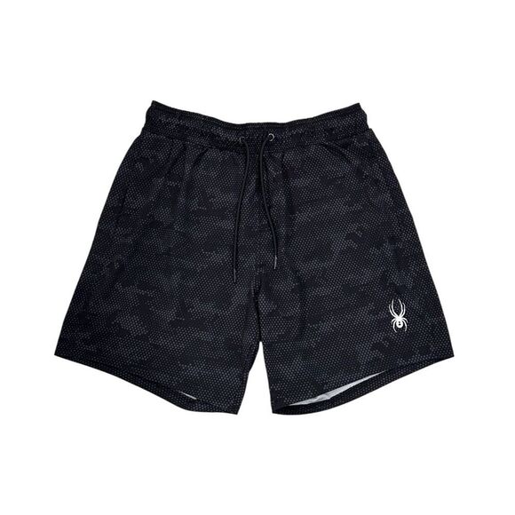 SPYDER Men’s Black/Grey Holographic Camo Swim Trunks - Picture 1 of 3